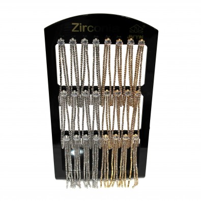 Plaquette 12 paires boucles d'oreilles zirconium BOPL020