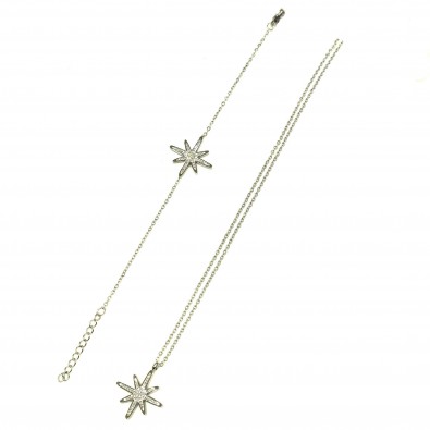 Parure acier grande étoile PAC011