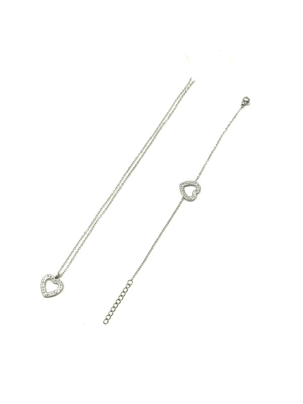 Parure acier coeur PAC017