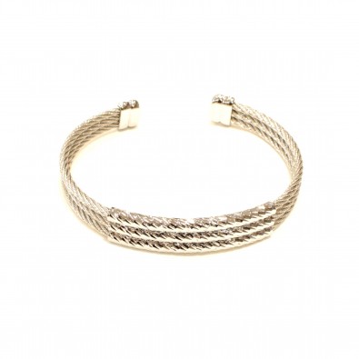 Bracelet acier et cuir homme BRAH416