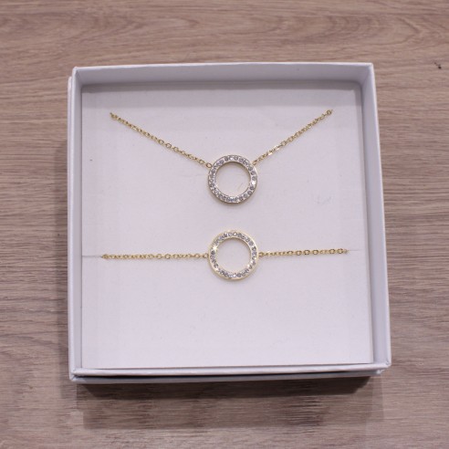 Coffret bijoux acier collier et bracelet CCB010