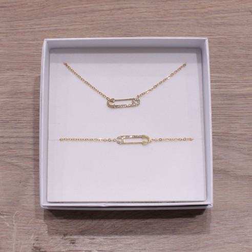 Coffret bijoux acier collier et bracelet CCB019