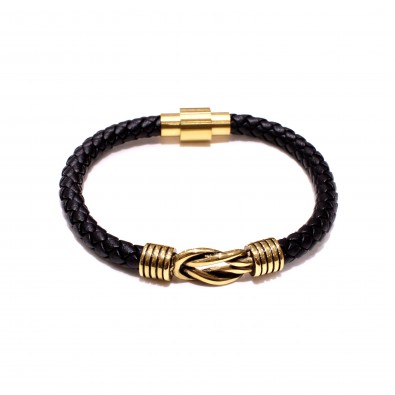 Bracelet acier et cuir homme BRAH539