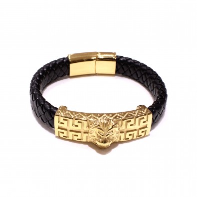 Bracelet acier et cuir homme BRAH544