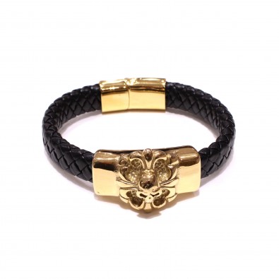 Bracelet acier et cuir homme BRAH545