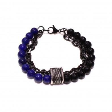 Bracelet acier et pierre homme BRAH546 2