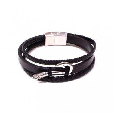 Bracelet acier et cuir...