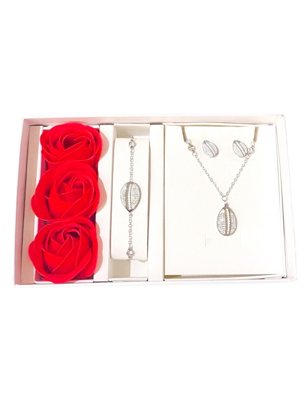 Coffret Parure bijoux acier bracelet collier boucles CPA005A