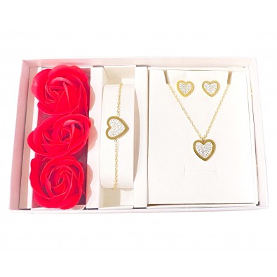 Coffret Parure bijoux acier...