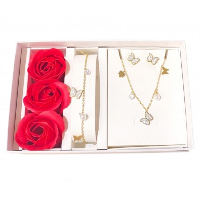 Coffret Parure bijoux acier...