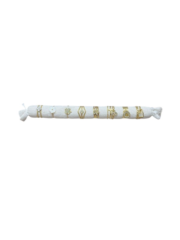 Lot de 8 bagues réglable en acier inoxydable L003
