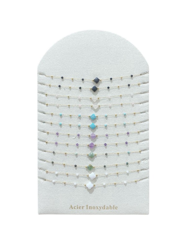 Lot de 12 colliers en acier inoxydable L010