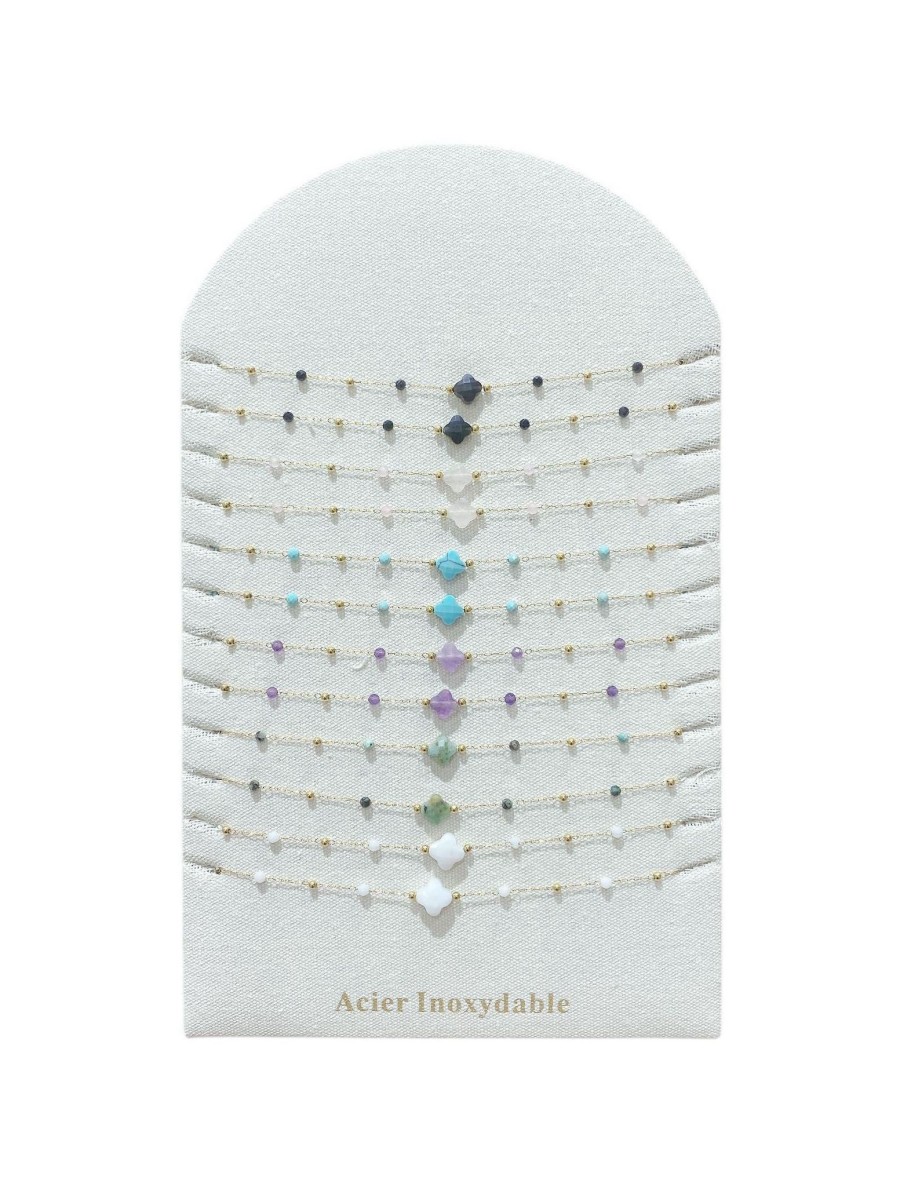 Lot de 12 colliers en acier inoxydable L010