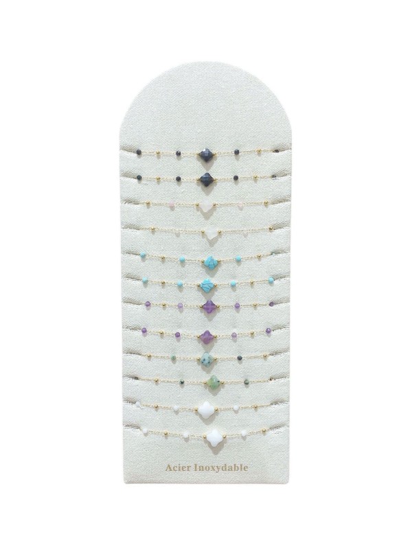 Lot de 12 bracelets en acier inoxydable L011