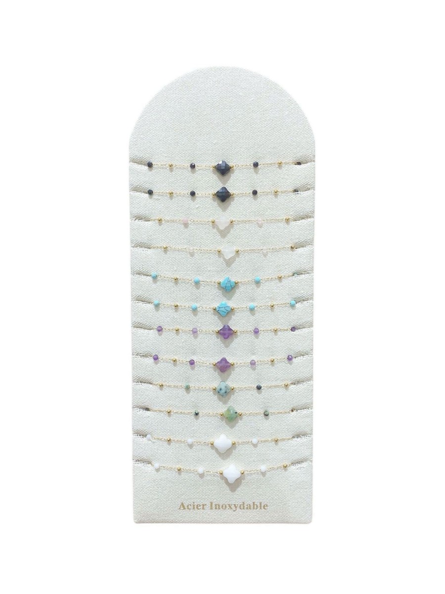 Lot de 12 bracelets en acier inoxydable L011