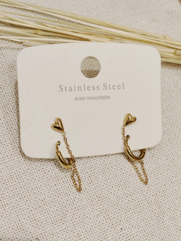 Boucles d'oreilles acier inoxydable E002 2