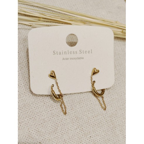Boucles d'oreilles acier inoxydable E002