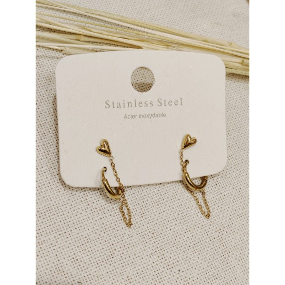 Boucles d'oreilles acier inoxydable E002
