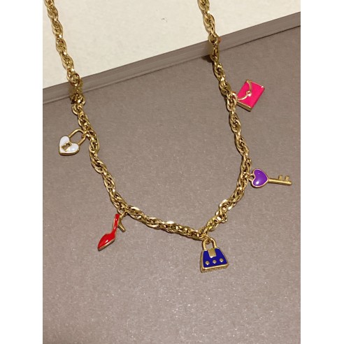 Collier acier inoxydable femme N014