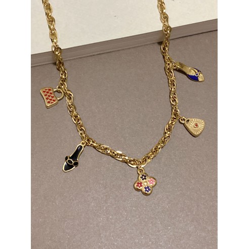 Collier acier inoxydable femme N015