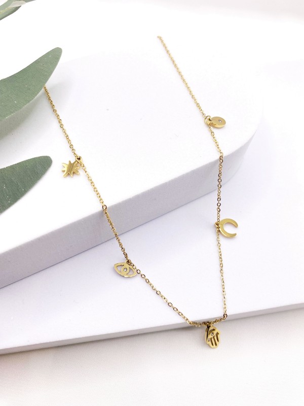 Collier acier inoxydable femme N069