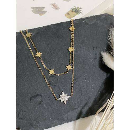 Collier acier inoxydable femme N094