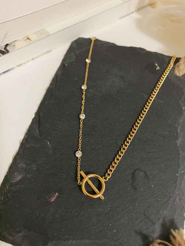 Collier acier inoxydable femme N096