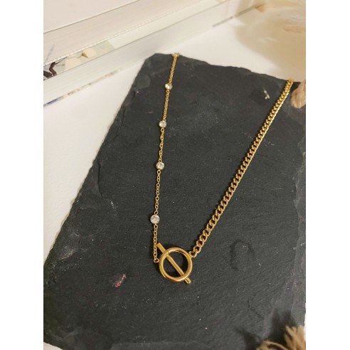 Collier acier inoxydable femme N096