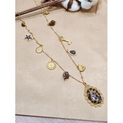 Sautoir acier inoxydable...