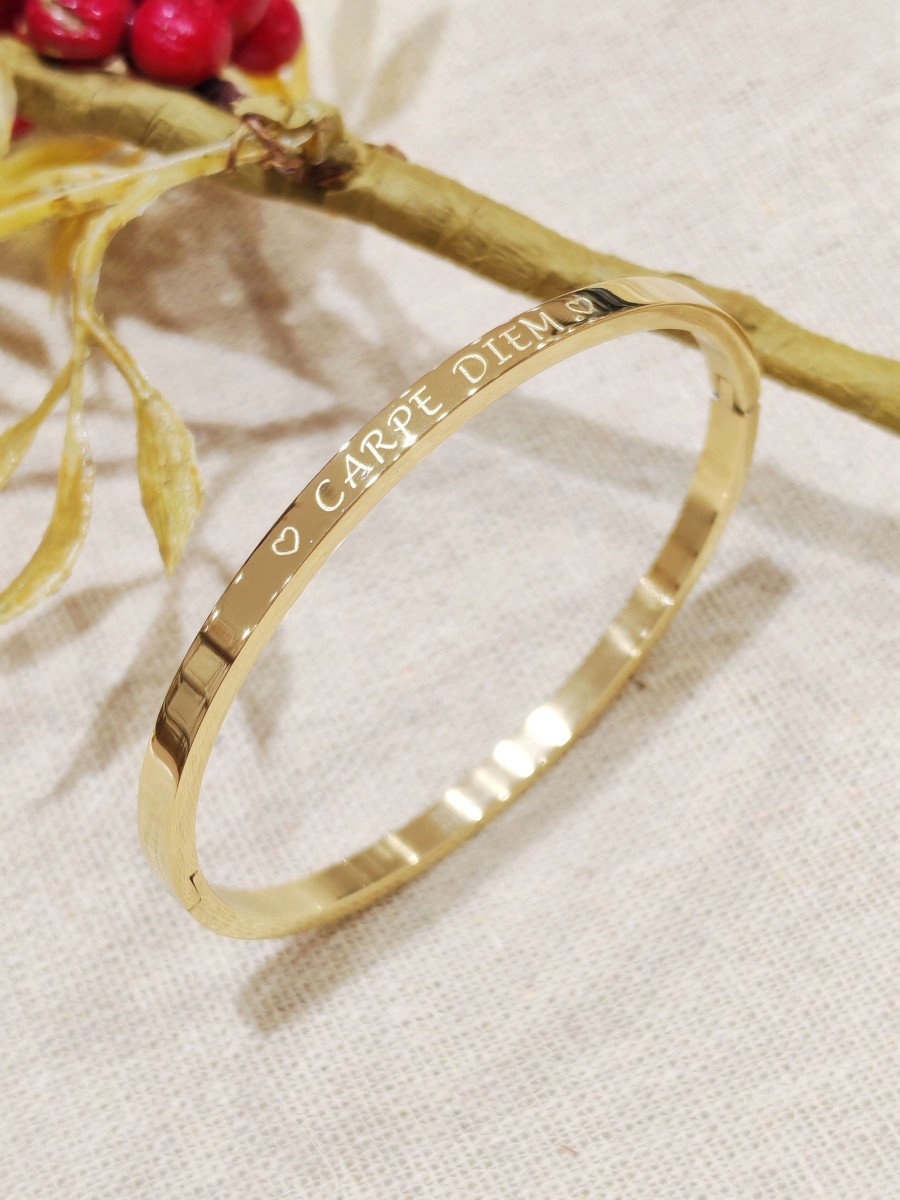 Bracelet avec message acier inoxydable "CARPE DIEM" J150