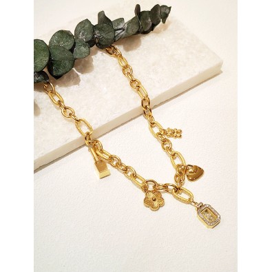 Collier en acier inoxydable femme N248