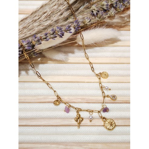 Collier en acier inoxydable femme N269