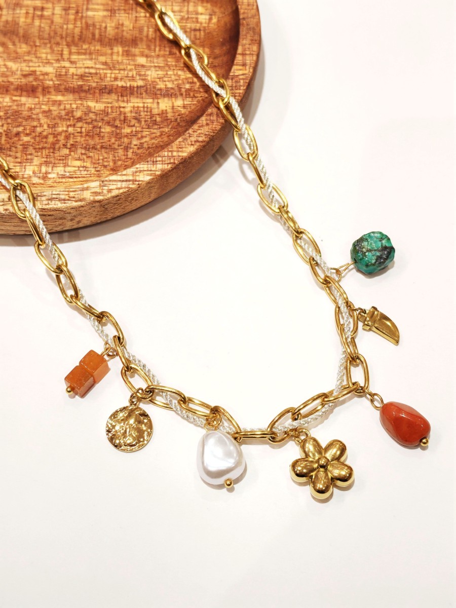 Collier en acier inoxydable femme N274