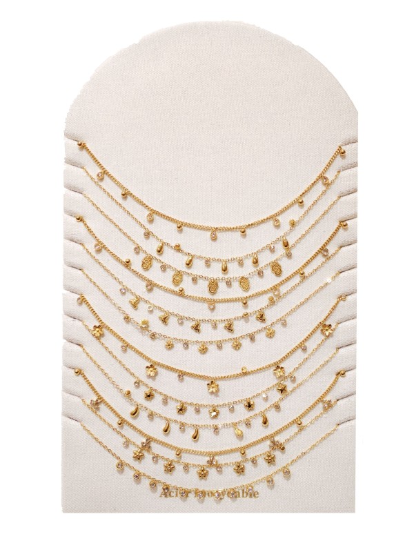 Lot de 12 colliers en acier inoxydable L057