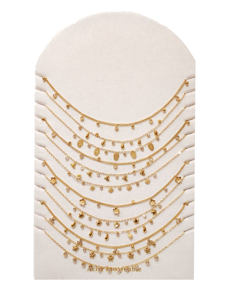 Lot de 12 colliers en acier inoxydable L057