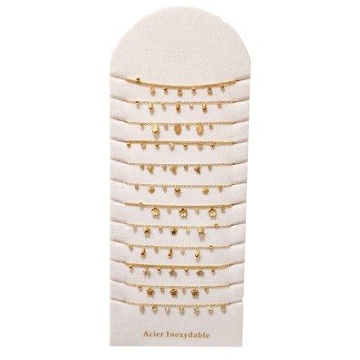 Lot de 12 bracelets en acier inoxydable L058