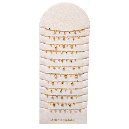 Lot de 12 bracelets en acier inoxydable L058