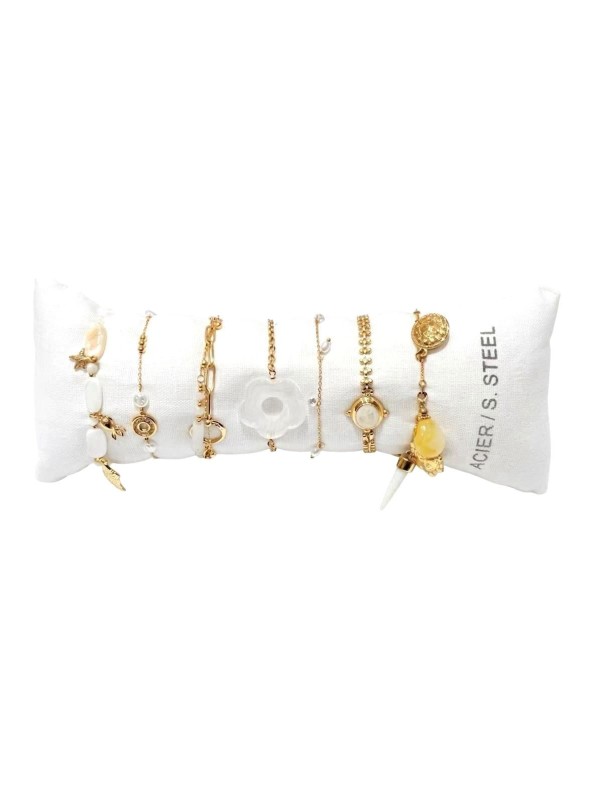 Lot de 7 bracelets en acier inoxydable L061
