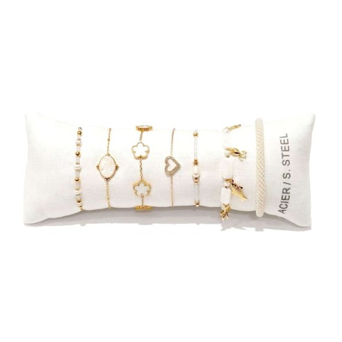 Lot de 7 bracelets en acier inoxydable L062