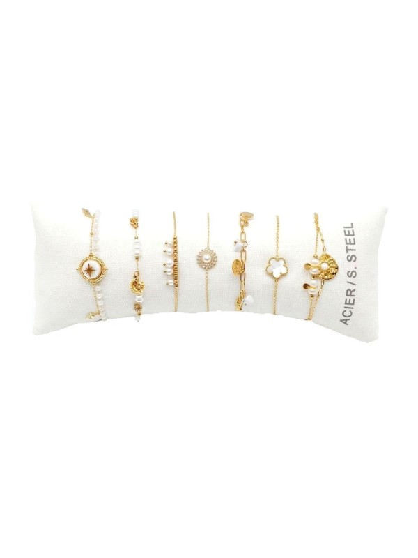 Lot de 7 bracelets en acier inoxydable L063