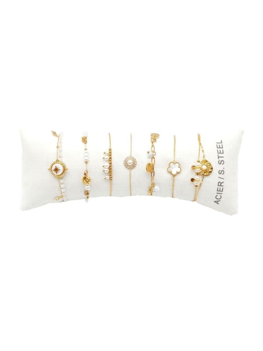 Lot de 7 bracelets en acier inoxydable L063