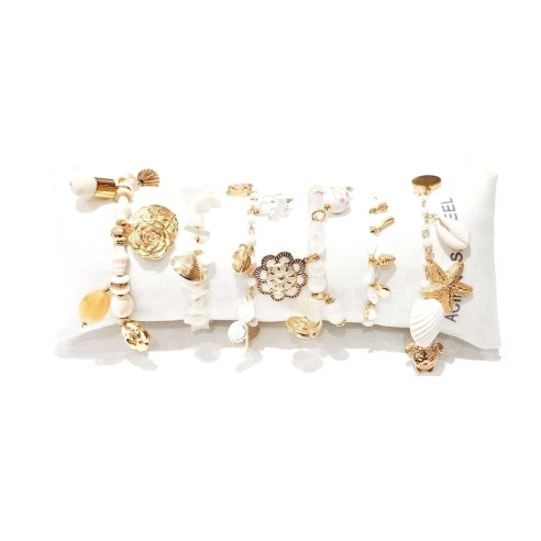 Lot de 6 bracelets en acier inoxydable L064