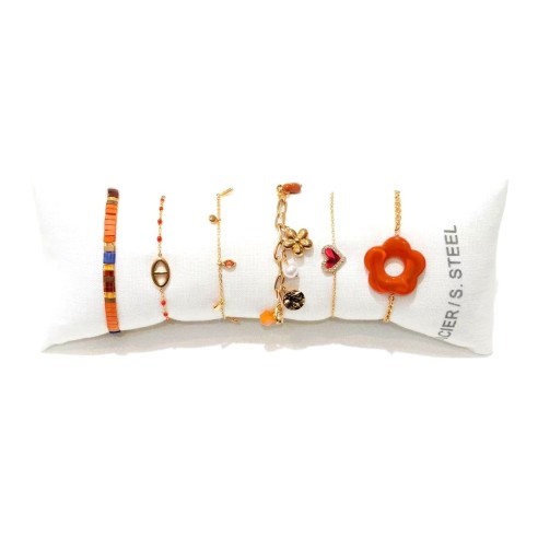 Lot de 6 bracelets en acier inoxydable L065