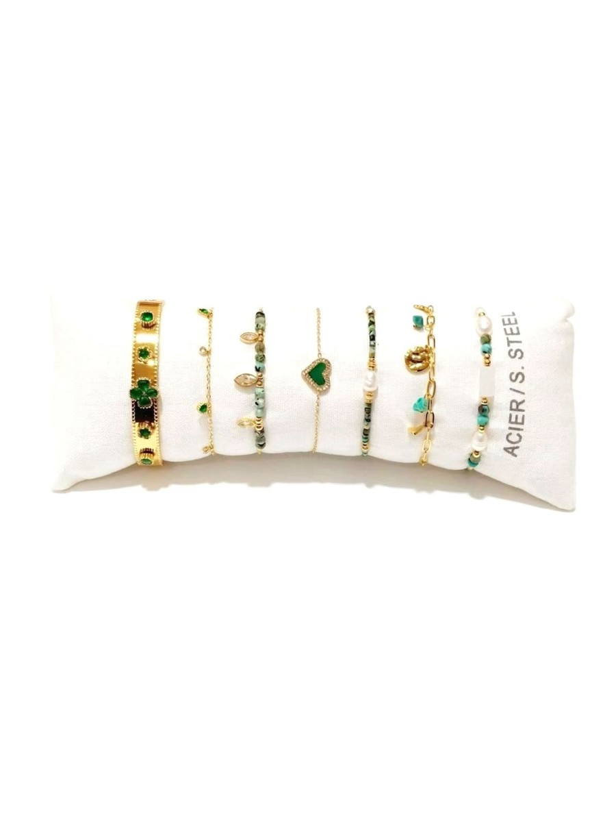 Lot de 6 bracelets en acier inoxydable L076