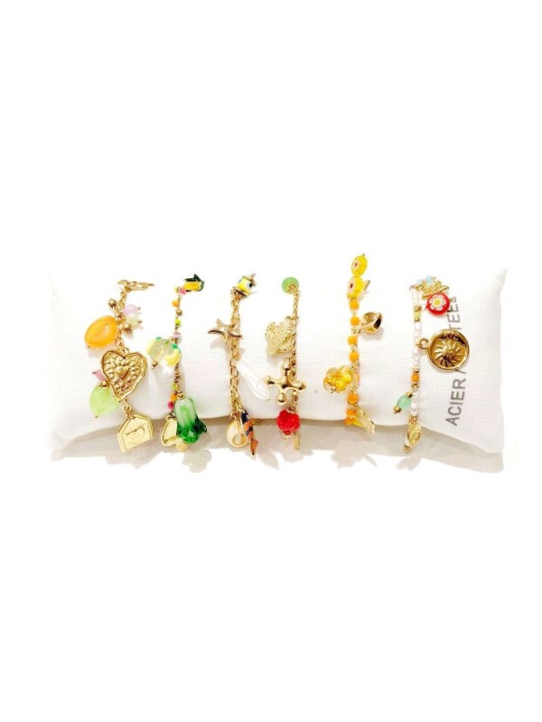 Lot de 6 bracelets en acier inoxydable L079