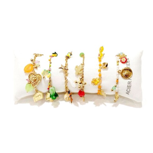 Lot de 6 bracelets en acier inoxydable L079