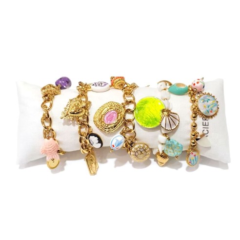 Lot de 5 bracelets en acier inoxydable L080