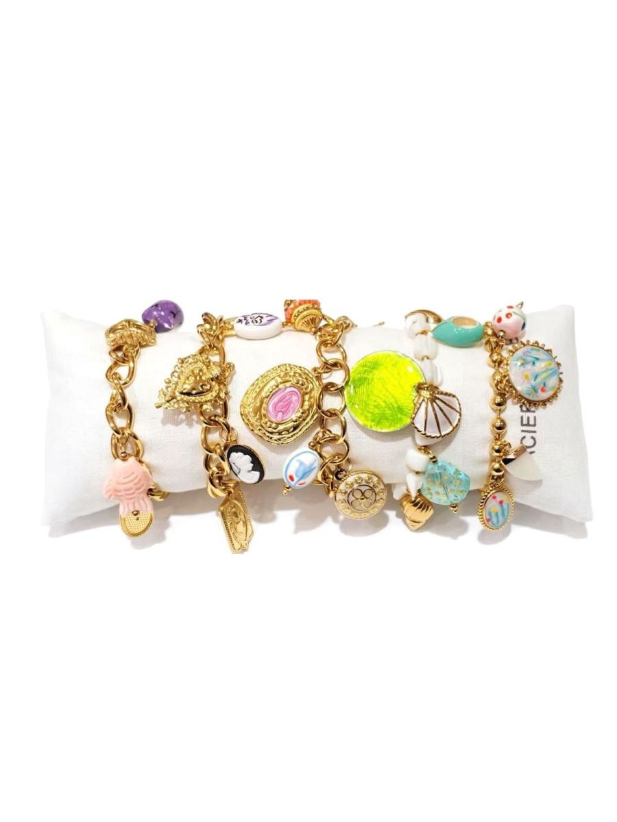 Lot de 5 bracelets en acier inoxydable L080