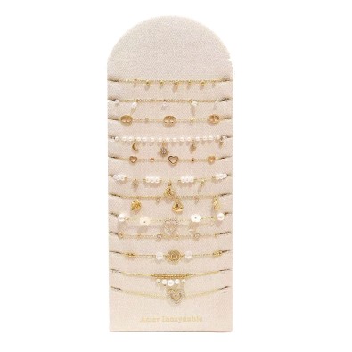 Lot de 12 bracelets en acier inoxydable L081