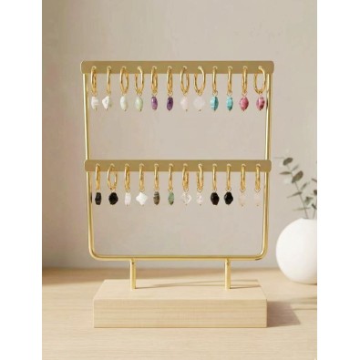 Lot de 12 boucles d'oreilles en acier inoxydable L082